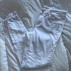 Zara white distressed skinny jeans!